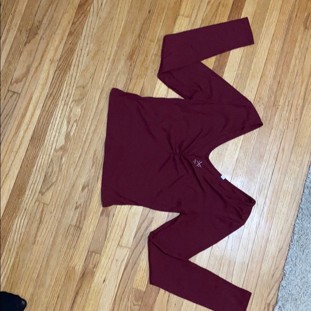 PACSUN long sleeve basic maroon crop top